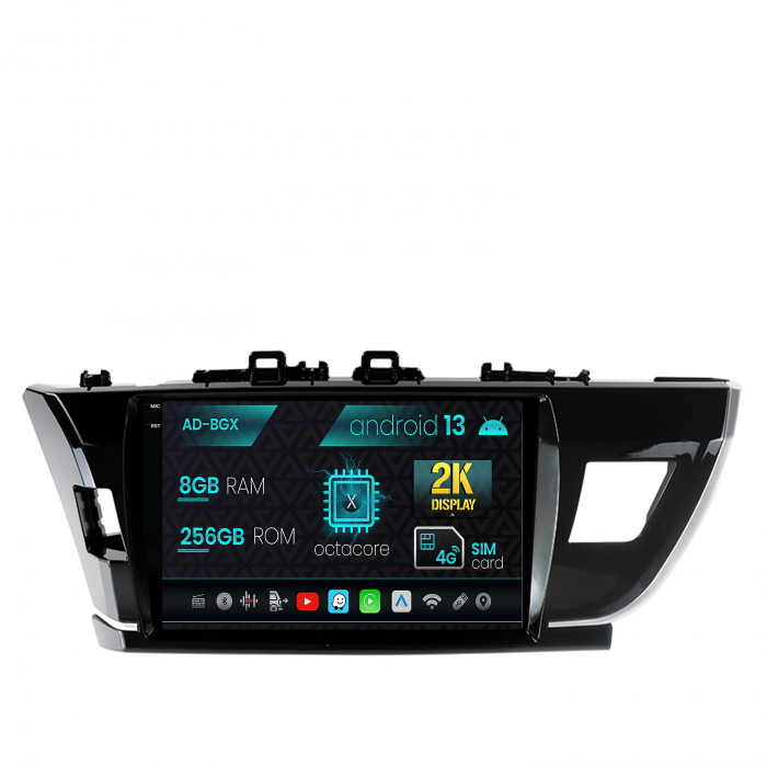 Navigatie Toyota Corolla (2012-2016), Android 13, X-Octacore   8GB RAM + 256GB ROM, 10.36 Inch - AD-BGX10008+AD-BGRKIT058