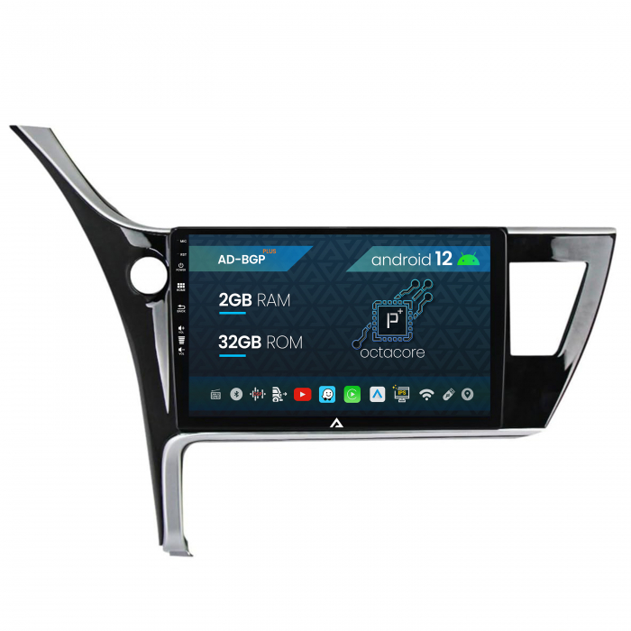 Navigatie Toyota Corolla   Auris (2017-2020), Android 12, P-Octacore   2GB RAM + 32GB ROM, 10.1 Inch - AD-BGP10002+AD-BGRKIT079