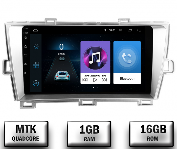 Navigatie Toyota Prius (2009-2014), Android 10, P-Quadcore 1GB RAM + 16GB ROM, 9 Inch - AD-BGP9001+AD-BGRKIT089