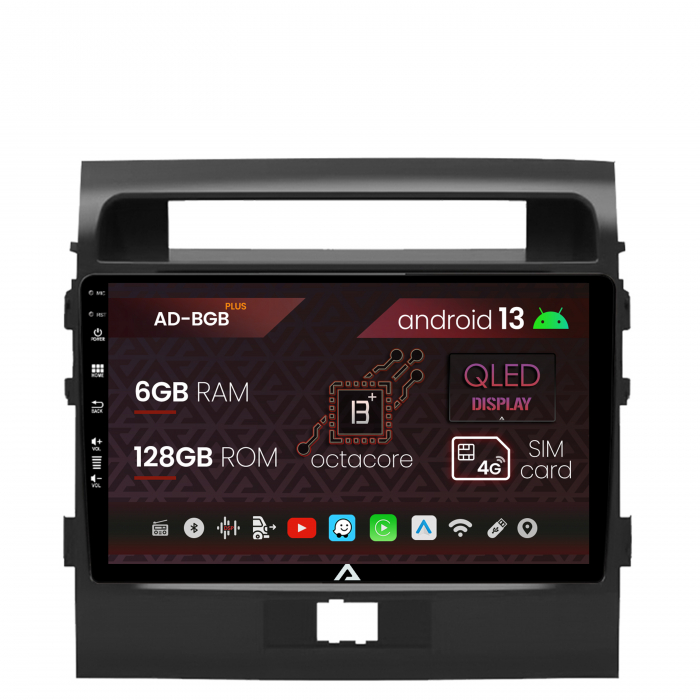 Navigatie Toyota Land Cruiser 200 (2007-2015), Android 13, B-Octacore 6GB RAM + 128GB ROM, 9 Inch - AD-BGB9006+AD-BGRKIT075