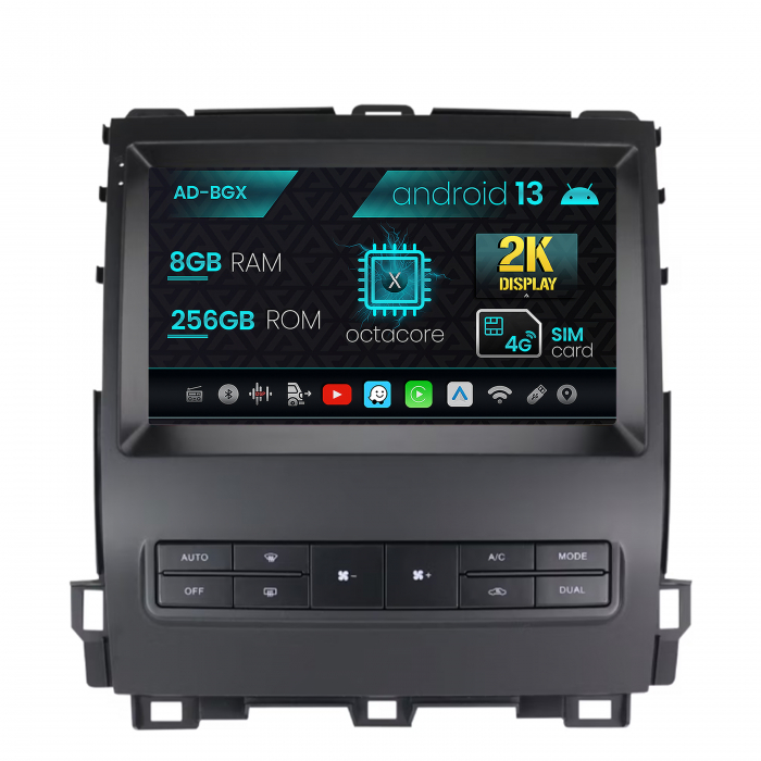 Navigatie Toyota Prado J120 (2002 - 2010), Android 13, X-Octacore 8GB RAM + 256GB ROM, 9.5 Inch - AD-BGX9008+AD-BGRKIT083V2