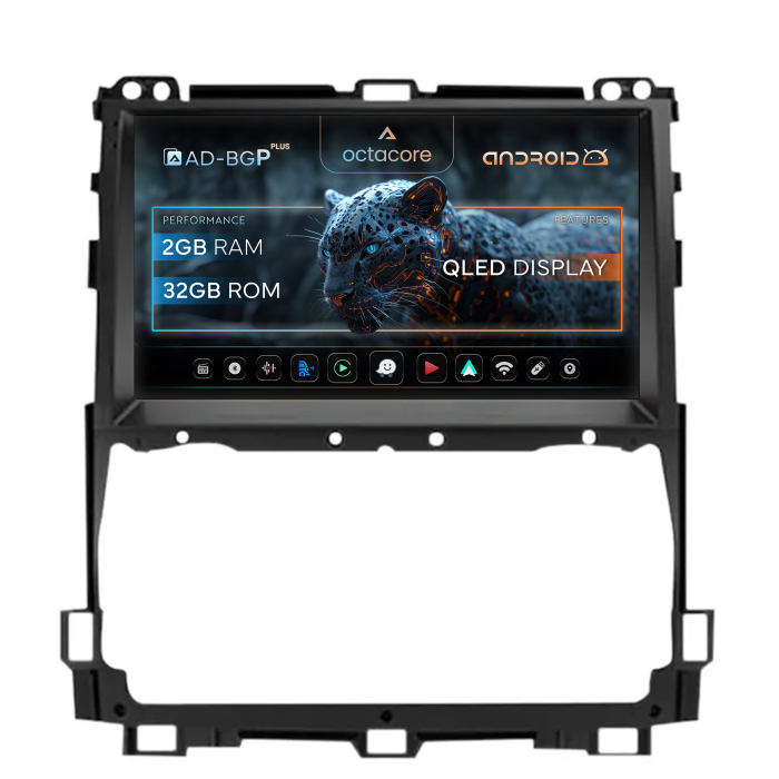 Navigatie Toyota Prado J120 (2002 - 2010) P-Octacore   2GB RAM + 32GB ROM, 9 Inch - AD-BGP9002+AD-BGRKIT084