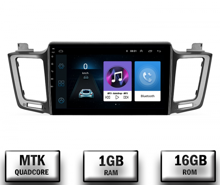 Navigatie Toyota RAV4 (2013-2018), Android 10, P-Quadcore 1GB RAM + 16GB ROM, 10.1 Inch - AD-BGP10001+AD-BGRKIT060