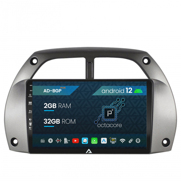 Navigatie Toyota RAV4 (2001-2006), Android 12, P-Octacore 2GB RAM + 32GB ROM, 9 Inch - AD-BGP9002+AD-BGRKIT109