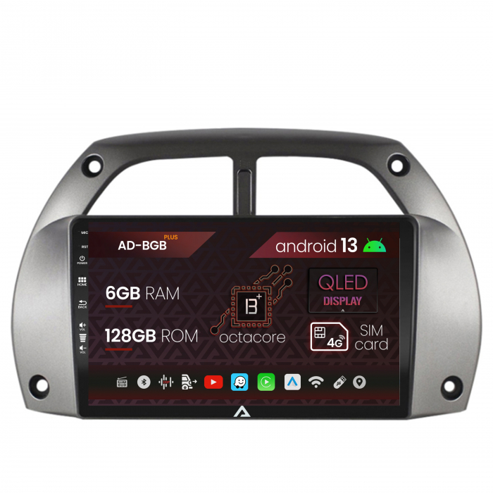 Navigatie Toyota RAV4 (2001-2006), Android 13, B-Octacore 6GB RAM + 128GB ROM, 9 Inch - AD-BGB9006+AD-BGRKIT109