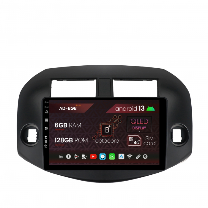 Navigatie Toyota RAV4 (2005-2013), Android 13, B-Octacore 6GB RAM + 128GB ROM, 10.1 Inch - AD-BGB10006+AD-BGRKIT069B