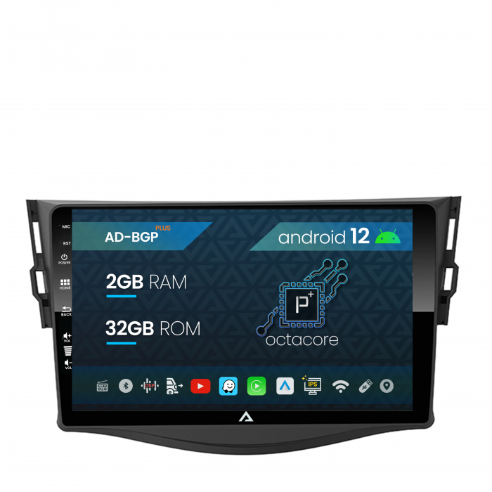 Navigatie Toyota RAV4 (2006-2013), Android 12, P-Octacore   2GB RAM + 32GB ROM, 9 Inch - AD-BGP9002+AD-BGRKIT096