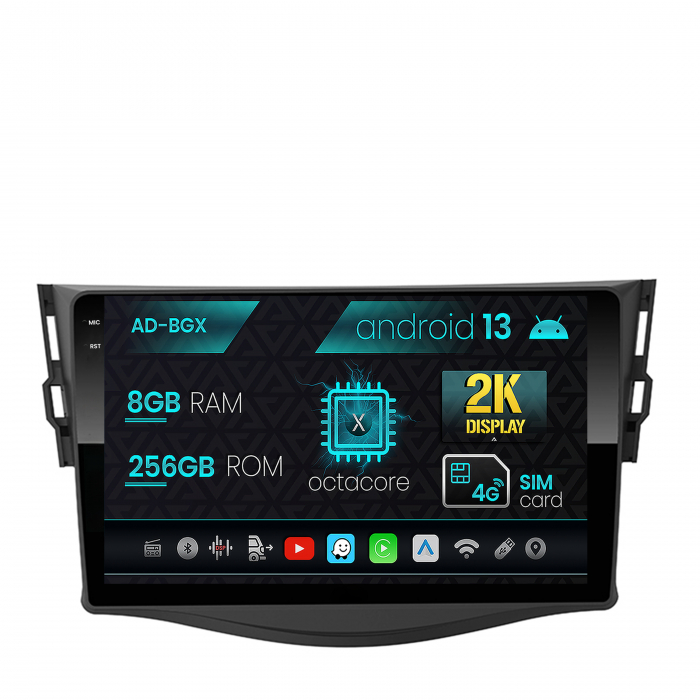 Navigatie Toyota RAV4 (2006-2013), Android 13, X-Octacore   8GB RAM + 256GB ROM, 9.5 Inch - AD-BGX9008+AD-BGRKIT096