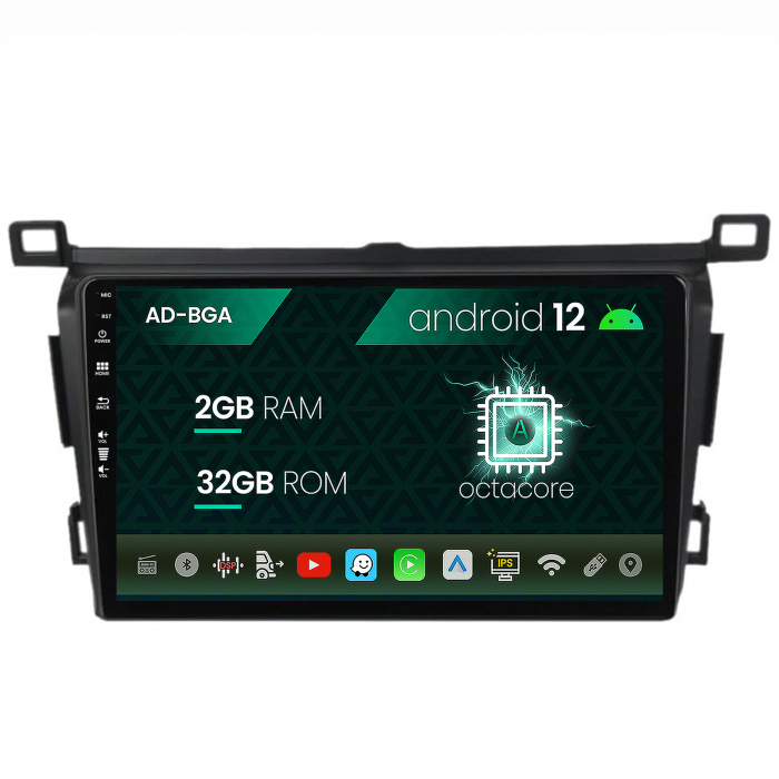 Navigatie Toyota RAV4 (2013-2018), Android 13, A-Octacore 2GB RAM + 32GB ROM, 9 Inch - AD-BGA9002+AD-BGRKIT092