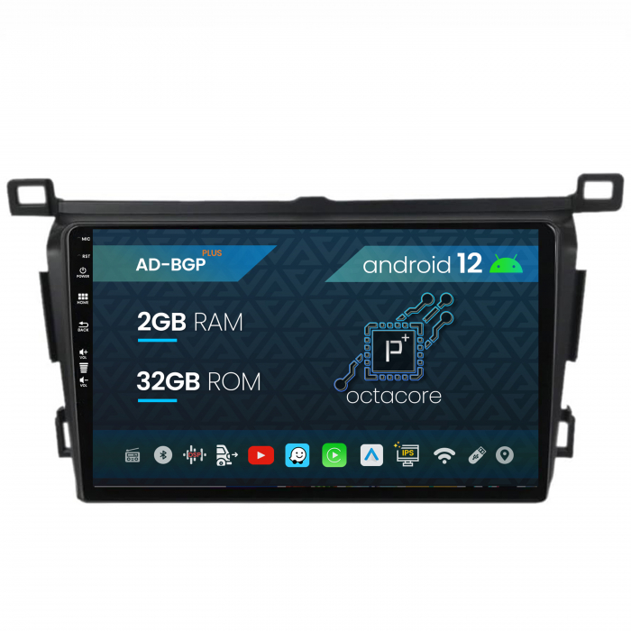 Navigatie Toyota RAV4 (2013-2018), Android 12, P-Octacore 2GB RAM + 32GB ROM, 9 Inch - AD-BGP9002+AD-BGRKIT092