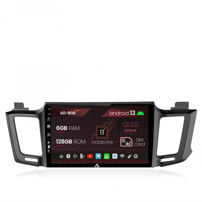 Navigatie Toyota RAV4 (2013-2018), Android 13, B-Octacore 6GB RAM + 128GB ROM, 10.1 INCH - AD-BGB10006+AD-BGRKIT060