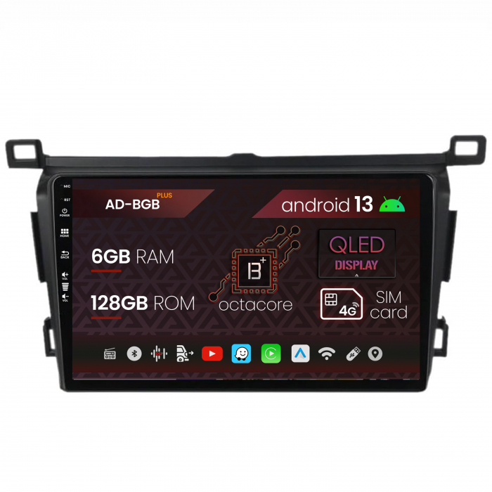 Navigatie Toyota RAV4 (2013-2018), Android 13, B-Octacore   6GB RAM + 128GB ROM, 9 Inch - AD-BGB9006+AD-BGRKIT092