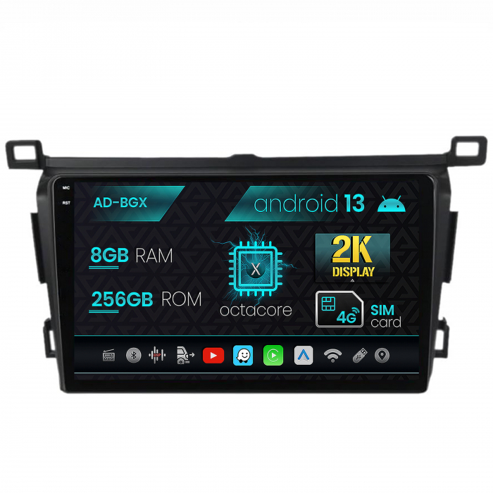 Navigatie Toyota RAV4 (2013-2018), Android 13, X-Octacore 8GB RAM + 256GB ROM, 9.5 Inch - AD-BGX9008+AD-BGRKIT092