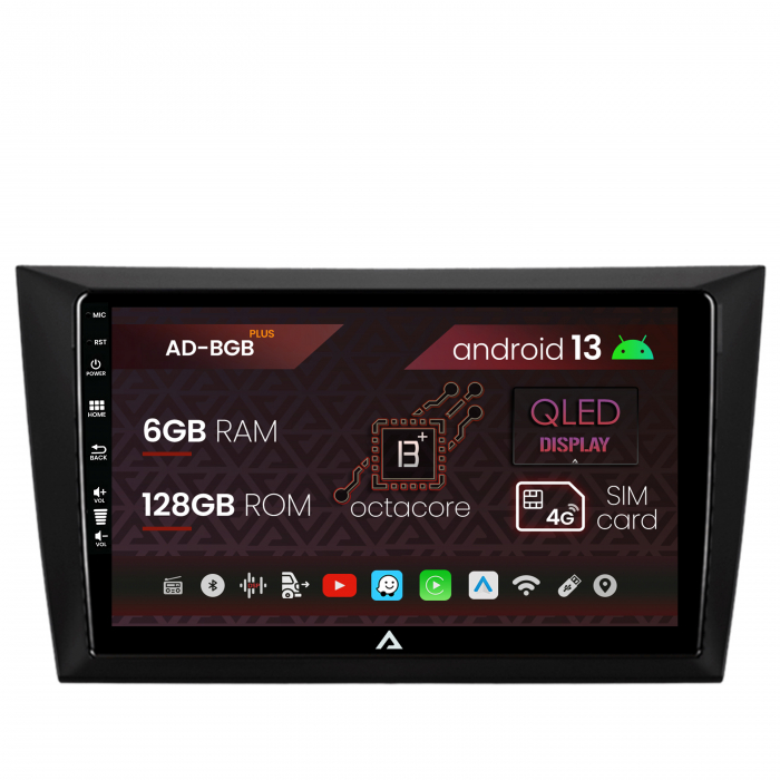 Navigatie Volkswagen Golf 6, Android 13, B-Octacore   6GB RAM + 128GB ROM, 9 Inch - AD-BGB9006+AD-BGRKIT024V2