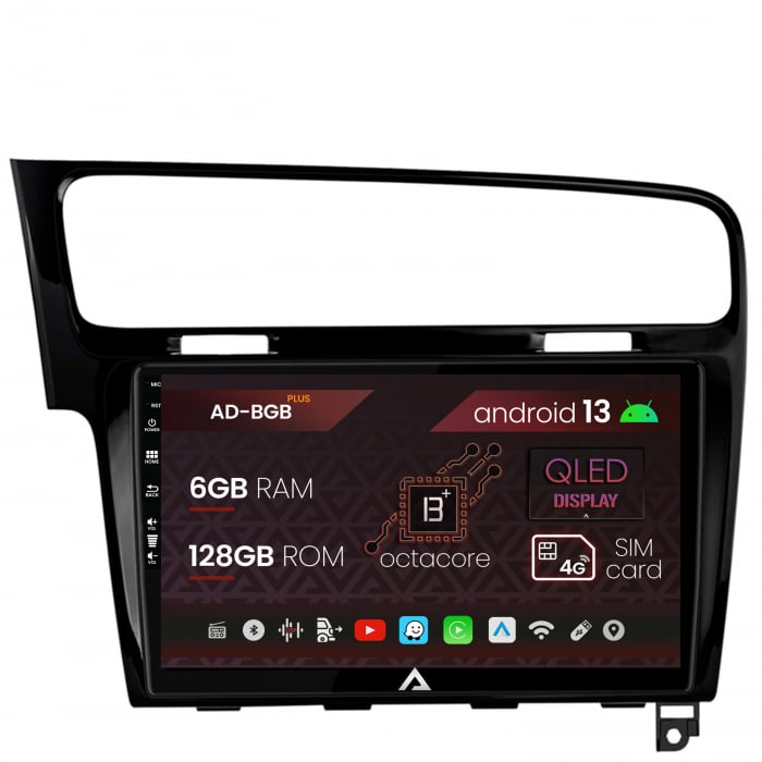 Navigatie Volkswagen Golf 7, Android 13, B-Octacore 6GB RAM + 128GB ROM, 10.1 Inch - AD-BGB10006+AD-BGRKIT023B