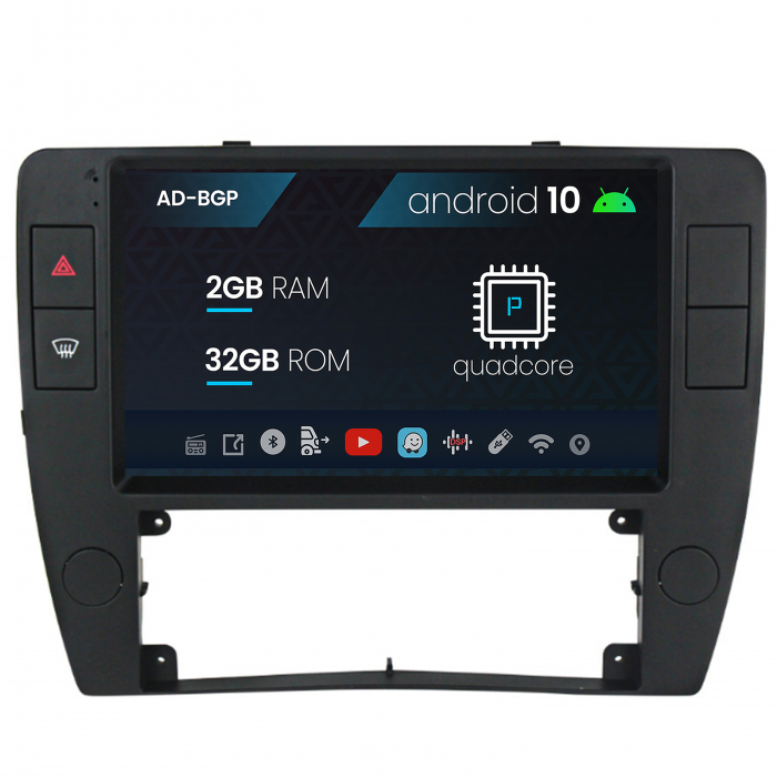 Navigatie Volkswagen Passat B5 5.5 (1996-2005), Android 12, P-Octacore 2GB RAM + 32GB ROM, 9 Inch - AD-BGP9002+AD-BGRKIT25OLD