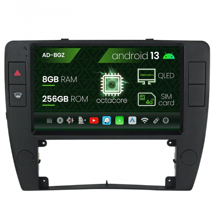 Navigatie Volkswagen Passat B5 5.5 (1996-2005), Android 13, Z-Octacore 8GB RAM + 256GB ROM, 9 Inch - AD-BGZ9008+AD-BGRKIT25OLD