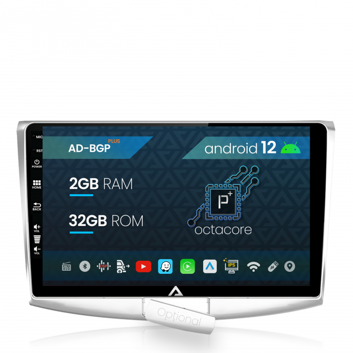 Navigatie Volkswagen Passat B6 B7 CC, Android 12, P-Octacore 2GB RAM + 32GB ROM, 10.1 Inch - AD-BGP10002+AD-BGRKIT025