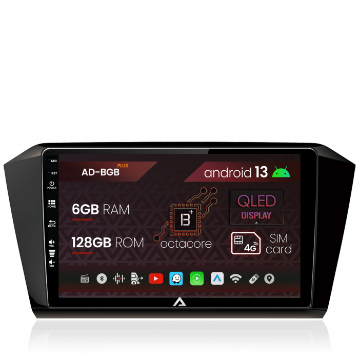 Navigatie Volkswagen Passat B8, Android 13, B-Octacore 6GB RAM + 128GB ROM, 10.1 INCH - AD-BGB10006+AD-BGRKIT037