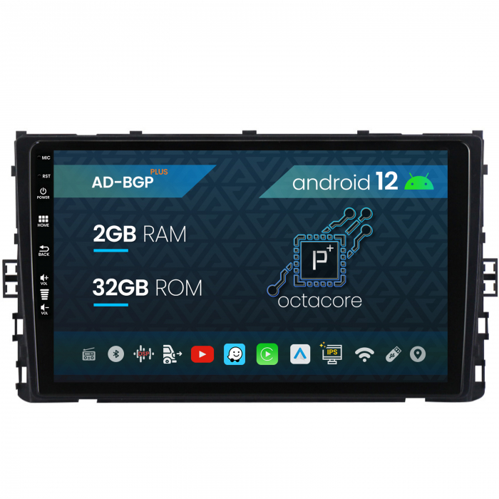 Navigatie Volkswagen Polo (2018+), Android 12, P-Octacore 2GB RAM + 32GB ROM, 9 Inch - AD-BGP9002+AD-BGRKIT041