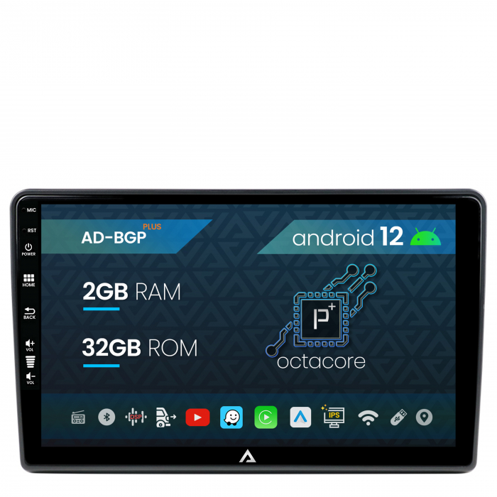 Navigatie Volkswagen   Skoda   Seat, Android 12, Passat B5   Golf IV   Sharan   T4-T5   Jetta   Polo, Android 12, P-Octacore   2GB RAM + 32GB ROM, 10.1 Inch - AD-BGP10002+AD-BGRKIT443
