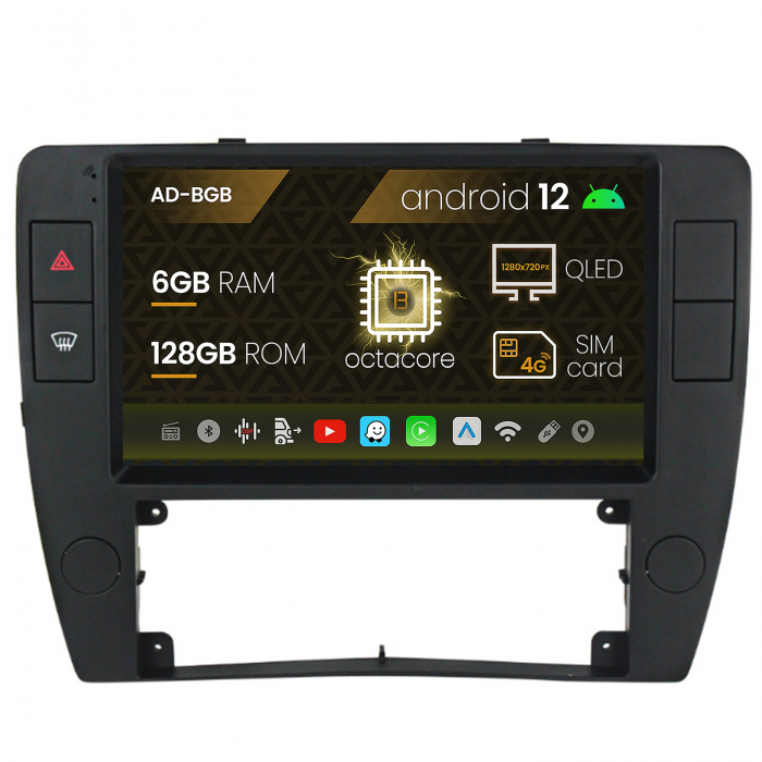 Navigatie Volkswagen Passat B5 5.5 (1996-2005), Android 13, B-Octacore 6GB RAM + 128GB ROM, 9 Inch - AD-BGB9006+AD-BGRKIT25OLD