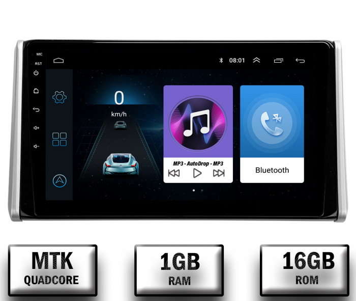 Navigatie Toyota RAV4 (2018+), Android 10, P-Quadcore 1GB RAM + 16GB ROM, 9 Inch - AD-BGP9001+AD-BGRKIT098