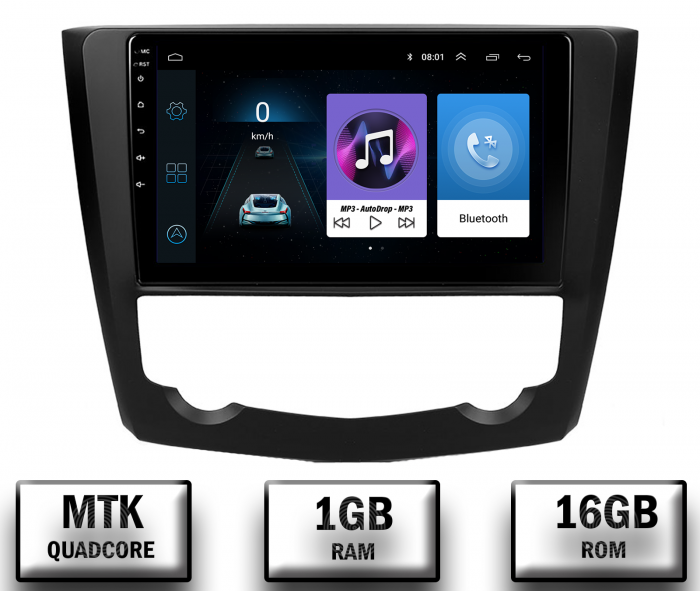 Navigatie Renault Kadjar, Android 10, P-Quadcore   1GB RAM + 16GB ROM, 9 Inch - AD-BGP9001+AD-BGRKIT364