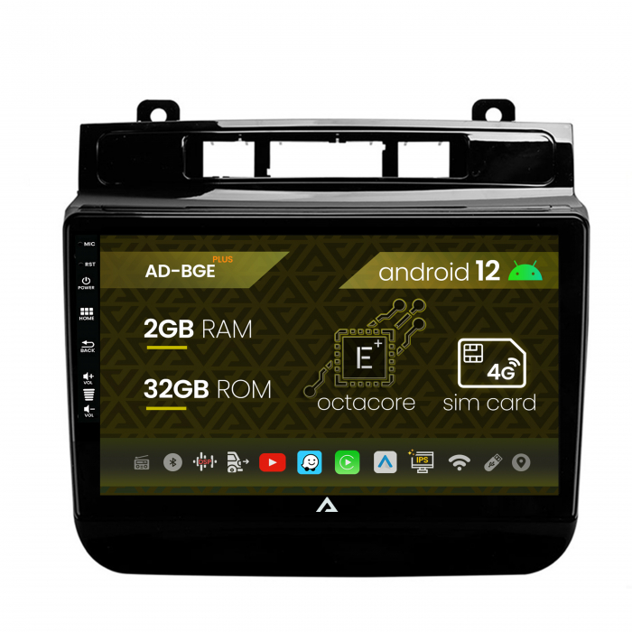 Navigatie Volkswagen Touareg (2010-2018), Android 12, E-Octacore 2GB RAM + 32GB ROM, 9 Inch - AD-BGE9002+AD-BGRKIT051