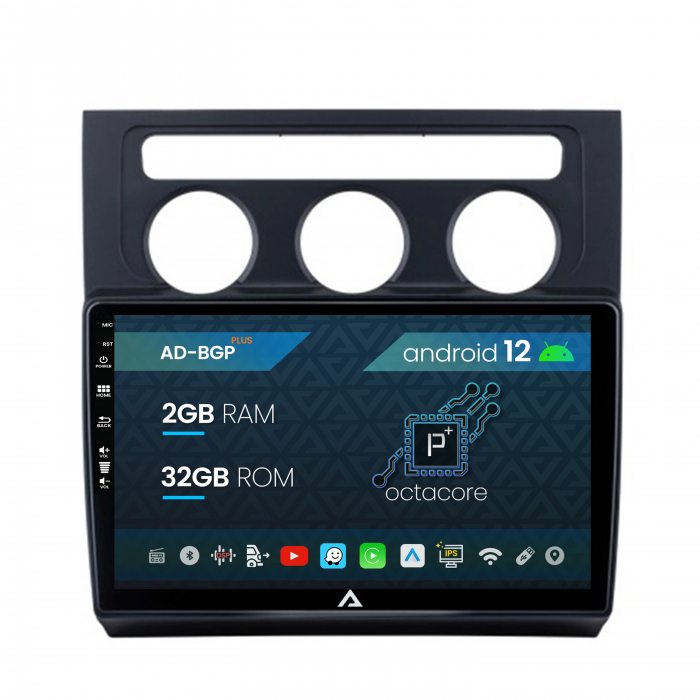 Navigatie Volkswagen Touran (2003-2010), Android 12, P-Octacore 2GB RAM + 32GB ROM, 10.1 Inch - AD-BGP10002+AD-BGRKIT053