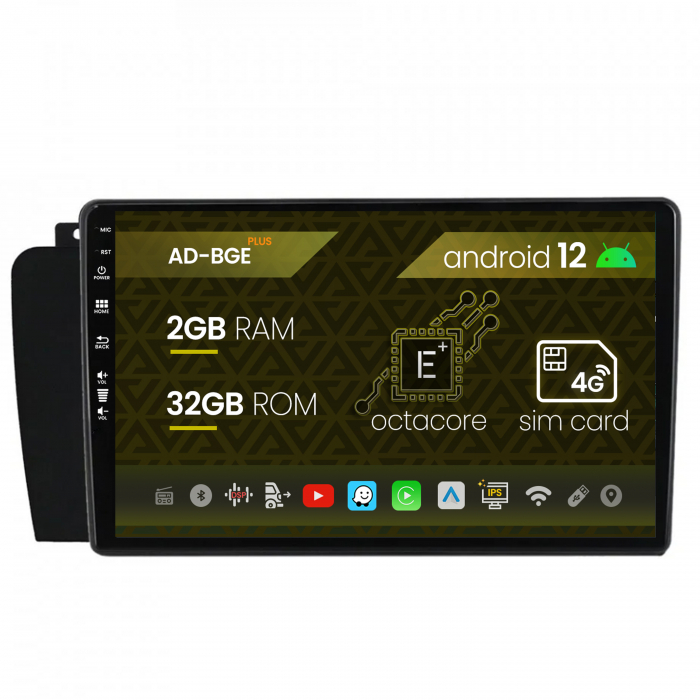 Navigatie Volvo S60 (2004-2010), Android 12, E-Octacore   2GB RAM + 32GB ROM, 9 Inch - AD-BGE9002+AD-BGRKIT401V2