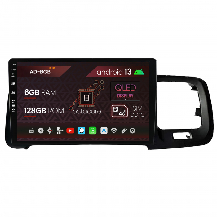 Navigatie Volvo S60 (2010-2015), Android 13, B-Octacore 6GB RAM + 128GB ROM, 9 Inch - AD-BGB9006+AD-BGRKIT401