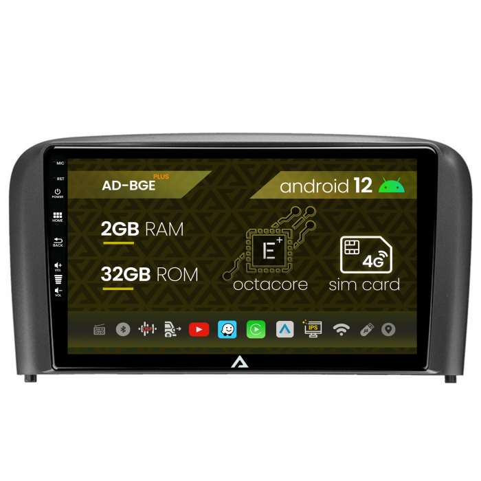 Navigatie Volvo S80 (1998-2004), Android 12, E-Octacore 2GB RAM + 32GB ROM, 9 Inch - AD-BGE9002+AD-BGRKIT404