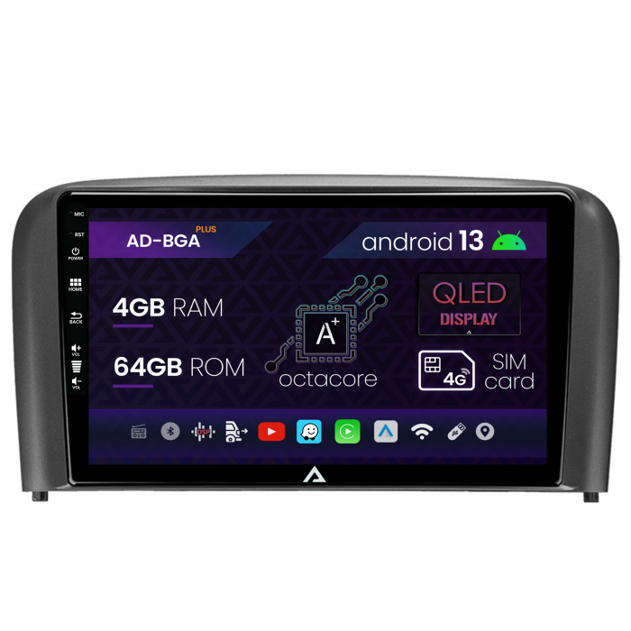 Navigatie Volvo S80 (1998-2004), Android 13, A-Octacore 4GB RAM + 64GB ROM, 9 Inch - AD-BGA9004+AD-BGRKIT404