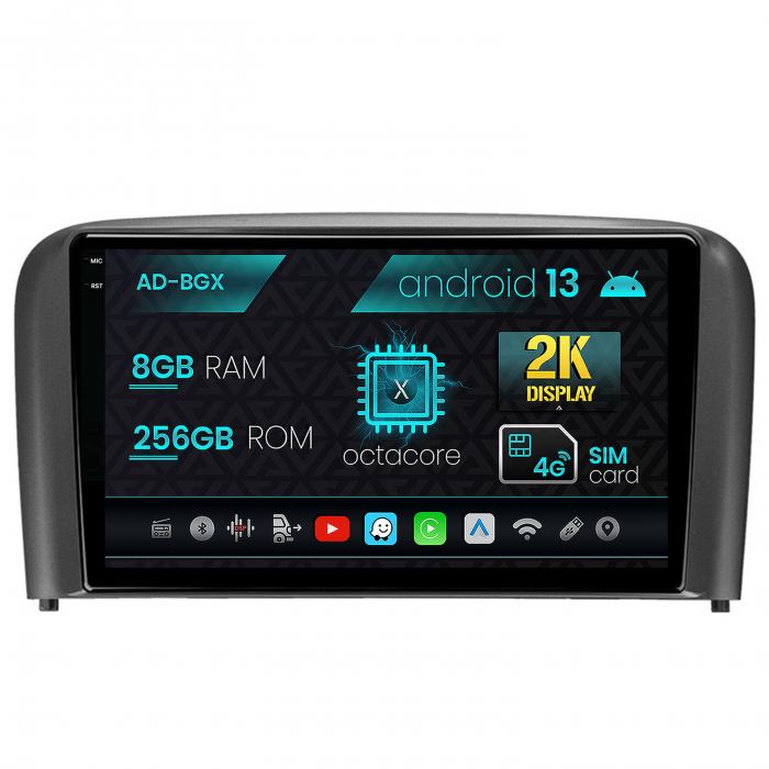 Navigatie Volvo S80 (1998-2004), Android 13, X-Octacore   8GB RAM + 256GB ROM, 9.5 Inch - AD-BGX9008+AD-BGRKIT404