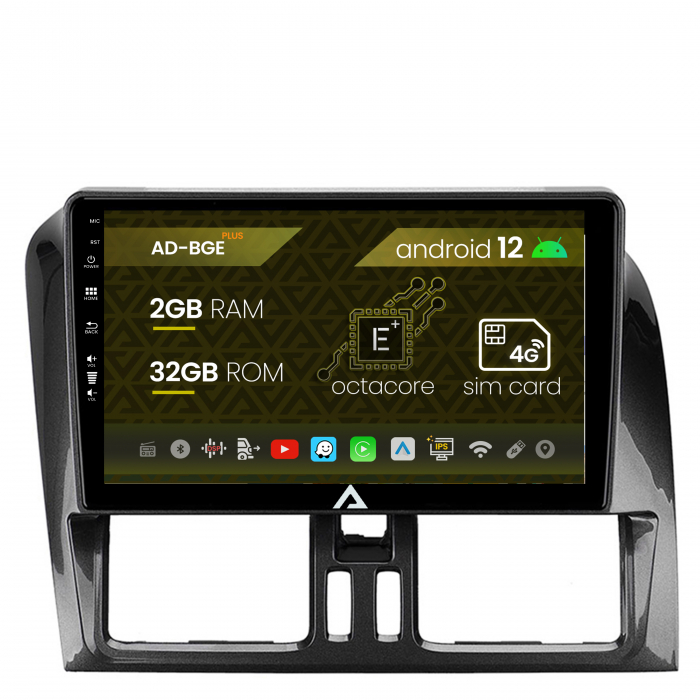 Navigatie Volvo XC60 (2008-2013), Android 12, E-Octacore   2GB RAM + 32GB ROM, 9 Inch - AD-BGE9002+AD-BGRKIT400V2