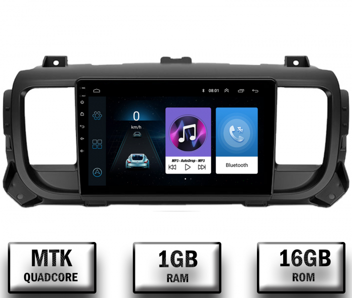 Navigatie Citroen Jumpy (2017+), Android 10, P-Quadcore 1GB RAM + 16GB ROM, 9 Inch - AD-BGP9001+AD-BGRKIT348