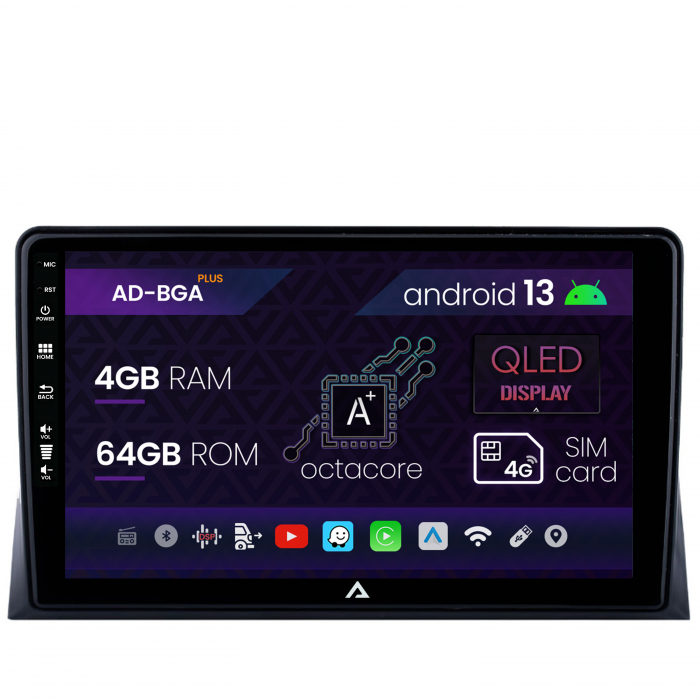 Navigatie VW Multivan T5 (2003-2015), Android 13, A-Octacore 4GB RAM + 64GB ROM, 9 Inch - AD-BGA9004+AD-BGRKIT025T5