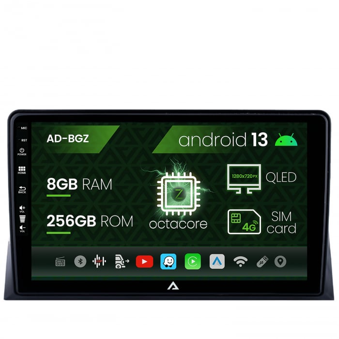 Navigatie VW Multivan T5 (2003-2015), Android 13, Z-Octacore   8GB RAM + 256GB ROM, 9 Inch - AD-BGZ9008+AD-BGRKIT025T5