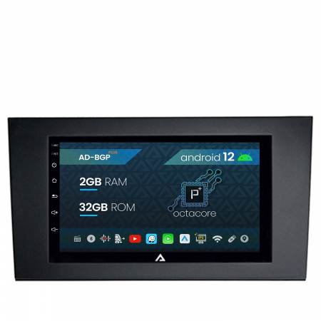 Navigații auto dedicate - Navigatie Audi A4(B6/B7) / Seat Exeo, Android 12, P-Octacore / 2GB RAM + 32 ROM, 7 Inch - AD-BGP1002+AD-BGRAU0062DIN