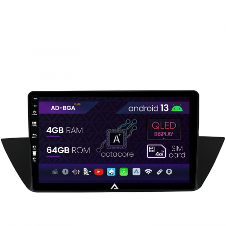 Navigații auto dedicate - Navigatie BMW X1 (2009-2015), Android 13, A-Octacore / 4GB RAM + 64GB ROM, 10.1 Inch - AD-BGA10004+AD-BGRKIT394