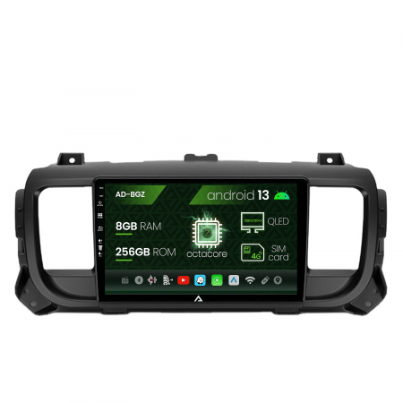 Citroen - Navigatie Citroen Jumpy / Peugeot Expert (2017-2021), Android 13, Z-Octacore / 8GB RAM + 256GB ROM, 9 Inch - AD-BGZ9008+AD-BGRKIT348