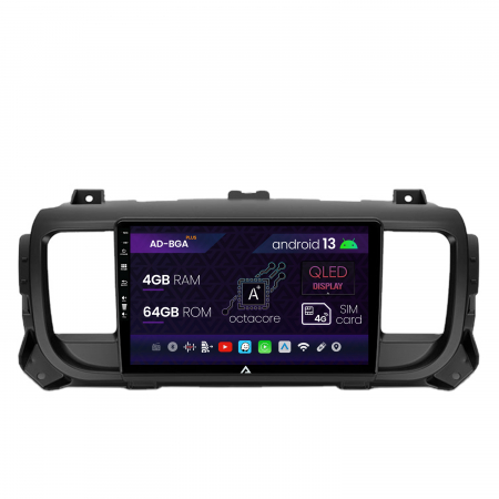 Navigații auto dedicate - Navigatie Citroen Jumpy / Peugeot Expert (2017-2021), Android 13, A-Octacore / 4GB RAM + 64GB ROM, 9 Inch - AD-BGA9004+AD-BGRKIT348