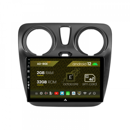 Dacia - Navigatie Dacia Dokker, Android 12, E-Octacore / 2GB RAM + 32GB ROM, 9 Inch - AD-BGE9002+AD-BGRKIT376V2