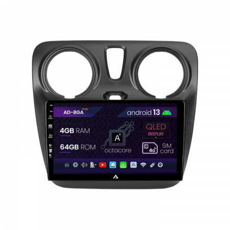 Dacia - Navigatie Dacia Dokker / Lodgy, Android 13, A-Octacore / 4GB RAM + 64GB ROM, 9 Inch - AD-BGA9004+AD-BGRKIT376V2