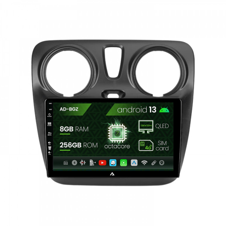 Dacia - Navigatie Dacia Dokker, Android 13, Z-Octacore / 8GB RAM + 256GB ROM, 9 Inch - AD-BGZ9008+AD-BGRKIT375V2