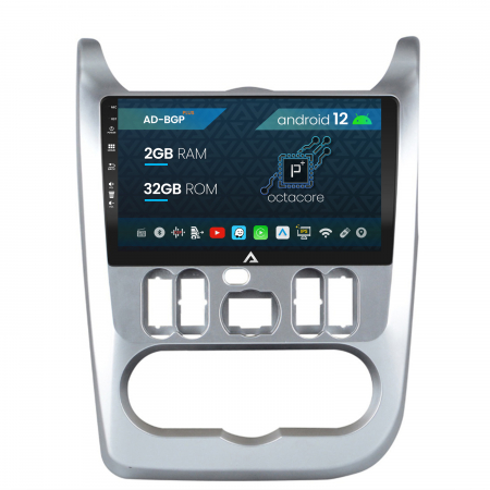 Navigații auto dedicate - Navigatie Dacia Logan / Duster / Sandero (2008-2013), Android 12, P-Octacore / 2GB RAM + 32GB ROM, 9 Inch - AD-BGP9002+AD-BGRKIT367