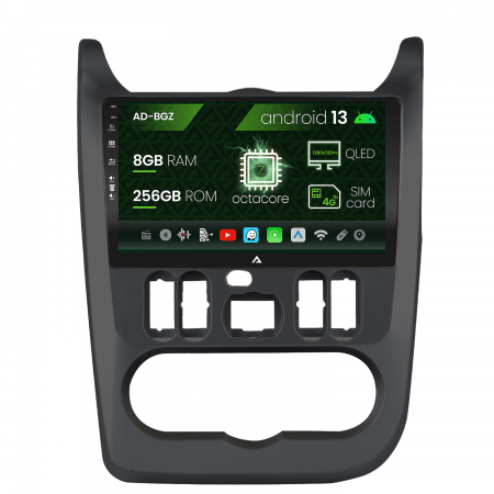 Dacia - Navigatie Dacia Logan, Duster, Sandero (2009-2013), Android 13, Z-Octacore / 8GB RAM + 256GB ROM, 9 Inch - AD-BGZ9008+AD-BGRKIT367B