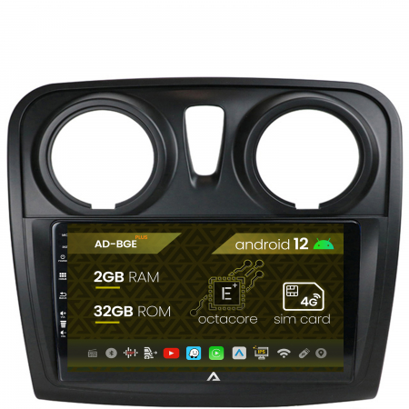 Logan 2012-2020 - Navigatie Dacia Logan / Sandero, Android 12, E-Octacore / 2GB RAM + 32GB ROM, 9 Inch - AD-BGE9002+AD-BGRKIT376