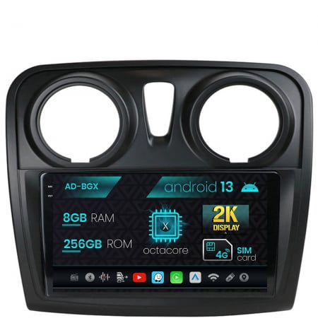 Dacia - Navigatie Dacia Logan / Sandero, Android 13, X-Octacore / 8GB RAM + 256GB ROM, 9.5 Inch - AD-BGX9008+AD-BGRKIT376